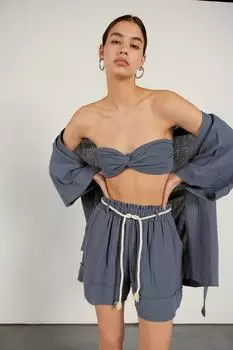 Муслиновые Шорты С Ремешком Дымчатые VATKALI, серый