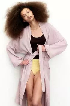 Муслиновый халат H&M, розовый