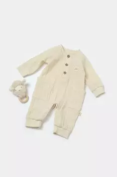Муслиновый комбинезон с карманами BabyCosy Organic Wear, камень