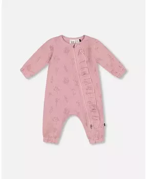 Муслиновый комбинезон с принтом для маленьких девочек, сиреневые цветы Deux Par Deux, фиолетовый