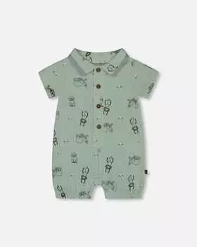 Муслиновый комбинезон с принтом Sage Monkey Deux par Deux