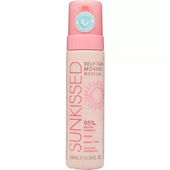 Мусс для автозагара Medium 200 мл 95% натуральный веганский продукт без жестокого обращения с животными аромат кокоса Sunkissed