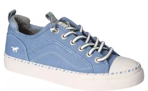 Mustang Shoes Slip-On Sneaker, слипоны, повседневная обувь с цветной окантовкой подошвы, голубой