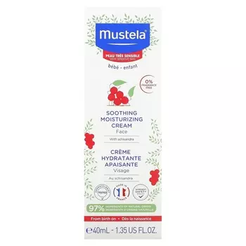 Mustela Успокаивающий увлажняющий крем для лица с ароматом лимонника, 1,35 жидких унции (40 мл)
