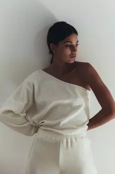 МУУВ. лонгслив с добавлением хлопка MEU LAINE Muuv., белый