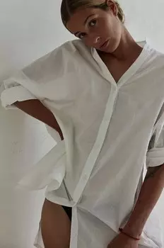 МУУВ. Платье BEACH SHIRT из хлопка Muuv., бежевый