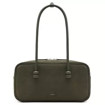 MUVA Сумка из коровьей кожи и бархата, сумка через плечо, большого размера, женская, оливково-зеленого/кленово-коричневого цвета