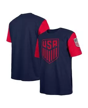 Мужчины, 5-й и ампер; Темно-синяя футболка Ocean by USMNT Athleisure из тяжелого джерси New Era, синий