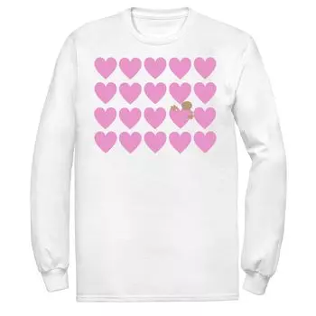Мужчины. И.Т. Pink Heart Grid E.T. Пикирующая футболка Licensed Character