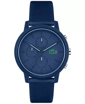 Мужчины. L 12.12. Часы Chrono, темно-синий силиконовый ремешок, 43 мм Lacoste