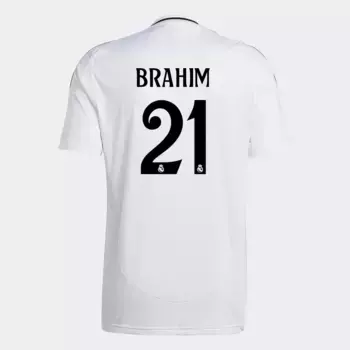 Мужская 1-я форма Реал Мадрид CF 2024-2025 Brahim 21 Adidas футболка, белый