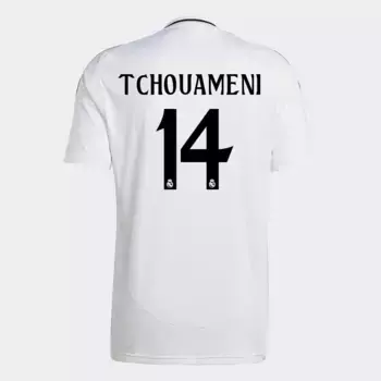 Мужская 1-я форма Реал Мадрид CF 2024-2025 Футболка Tchouameni 14 Adidas, белый