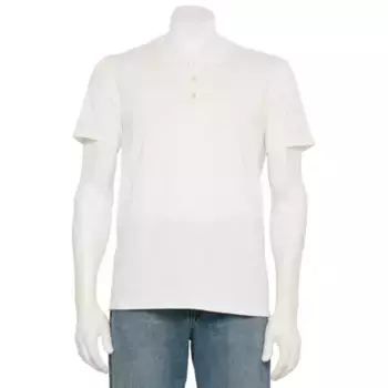 Мужская адаптивная базовая футболка с коротким рукавом Henley Sonoma Goods For Life, белый