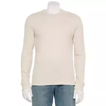 Мужская адаптивная футболка с длинным рукавом и круглым вырезом Sonoma Goods For Life, цвет ivory heather