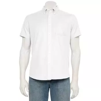 Мужская адаптивная рубашка с коротким рукавом идеальной длины Sonoma Goods For Life, белый