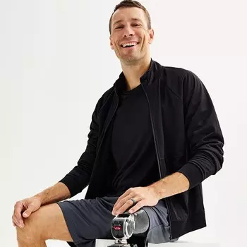 Мужская адаптивная трикотажная куртка Tek Gear, цвет Mineral Black