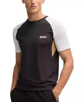 Мужская активная футболка с цветными блоками Hugo Boss, белый