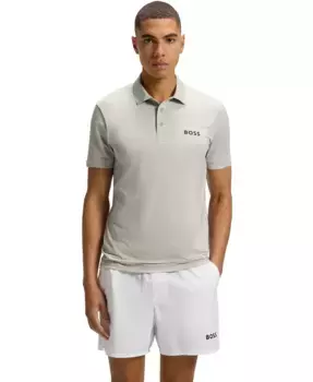 Мужская активная поло с быстрой сушкой Hugo Boss, коричневый/бежевый