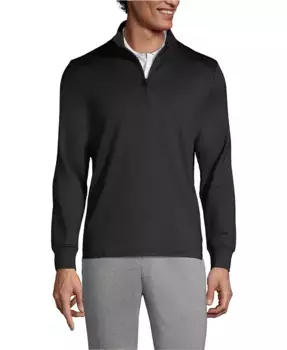 Мужская активная толстовка-полузип с высокими характеристиками Lands' End, черный