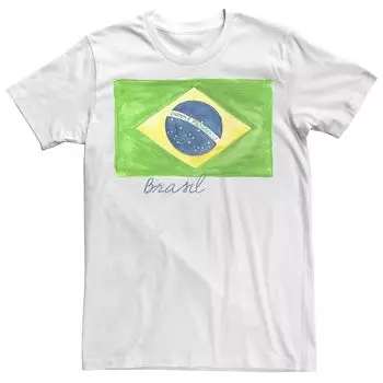 Мужская акварельная футболка HHM Brasil с акварельным флагом Licensed Character