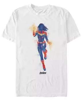 Мужская акварельная футболка с коротким рукавом marvel captain marvel Fifth Sun, белый
