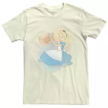 Мужская акварельная футболка с котенком Disney «Алиса в стране чудес» Licensed Character