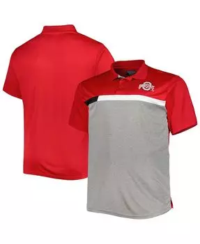 Мужская алая, серая рубашка-поло с крупными и высокими поло штата огайо штата огайо Profile, мульти