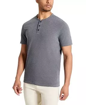 Мужская эластичная футболка с воротником-стойкой, эластичная в четырех направлениях, с воротником-стойкой Пике Хенли Kenneth Cole, черный