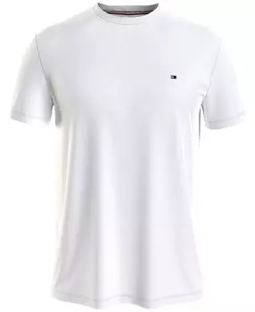 Мужская эластичная футболка узкого кроя с круглым вырезом Tommy Hilfiger, белый