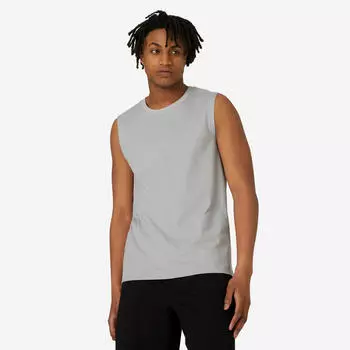 Мужская эластичная майка для фитнеса 500 - серая Domyos