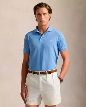Мужская эластичная рубашка-поло, стандартный крой Polo Ralph Lauren, голубой