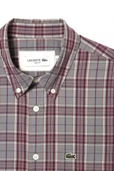 Мужская эластичная рубашка с клетчатым принтом Lacoste, мультиколор