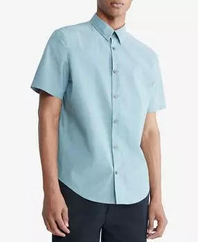 Мужская эластичная рубашка узкого кроя с короткими рукавами Calvin Klein
