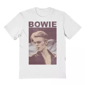 Мужская элегантная футболка с рисунком Bowie Licensed Character, белый