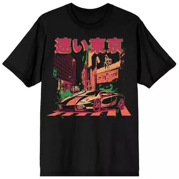 Мужская элегантная футболка с рисунком Rebel Tokyo Fast Licensed Character, черный