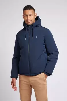 Мужская элегантная стеганая черная куртка U.S. Polo Assn, синий