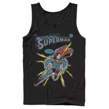 Мужская электрифицированная майка с изображением Супермена из комиксов DC Licensed Character, черный