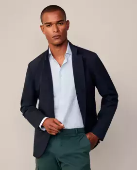 Мужская американская куртка голубого цвета, классического темно-синего кроя, больших размеров Hackett, темно-синий