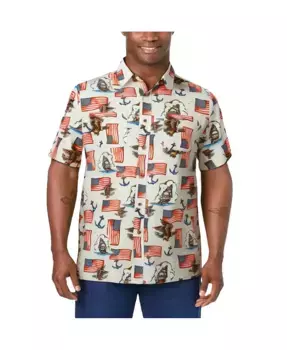 Мужская американская спортивная рубашка с коротким рукавом KingSize, мультиколор