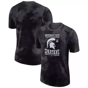 Мужская антрацитовая футболка Michigan State Spartans Team Stack Nike