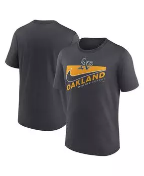 Мужская антрацитовая футболка oakland athletics swoosh town performance Nike