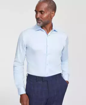 Мужская атласная рубашка с отложным воротником Bar III, синий