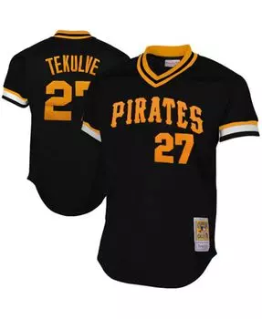 Мужская аутентичная тренировочная майка Pittsburgh Pirates Kent Tekulve 1982 Cooperstown Collection - черная Mitchell & Ness