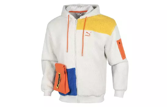 Мужская бархатная куртка Puma, Сочетание серого синего желтого цвета