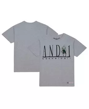 Мужская баскетбольная футболка Heather Grey And 1 Mitchell & Ness, серый