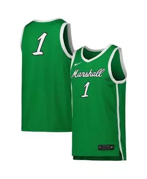 Мужская баскетбольная майка # 1 Kelly Green Marshall Thundering Herd Replica Nike, зеленый