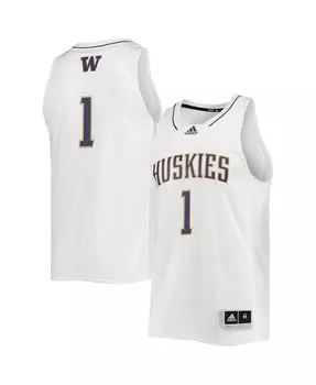 Мужская баскетбольная майка 1 white washington huskies swingman adidas, белый