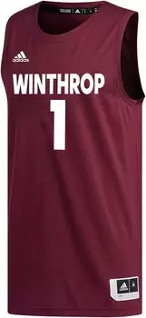 Мужская баскетбольная майка Adidas Winthrop Eagles #1 Garnet Replica Swing