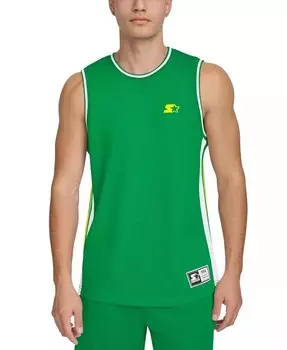 Мужская баскетбольная майка классического кроя с сетчатыми частями Starter, зеленый