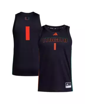 Мужская баскетбольная майка Miami Hurricanes Swingman #1 adidas, черный